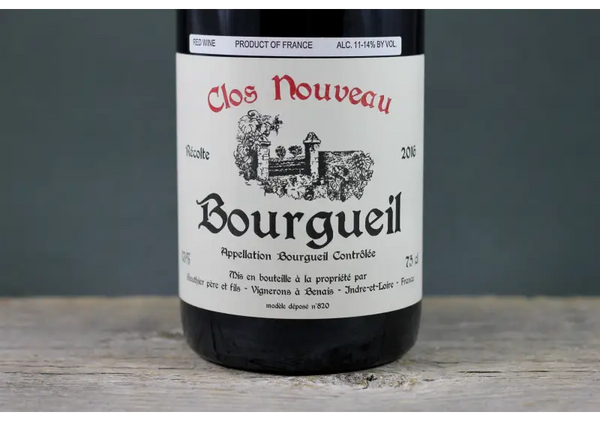 2016 Domaine du Bel Air Clos Nouveau Bourgueil (Gauthier) - $100-$200 - 2016 - 750ml - Bourgueil - Cabernet Franc