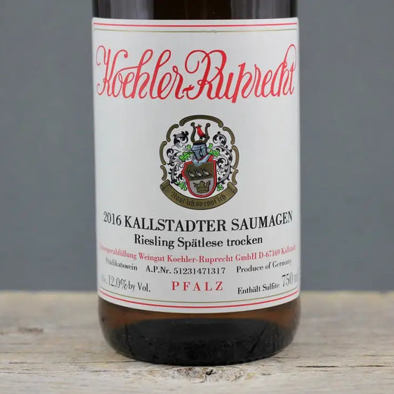 2016 Koehler-Ruprecht Saumagen Riesling Spätlese Trocken - $40-$60 - 2016 - 750ml - Bottle Size: 750ml - Country: