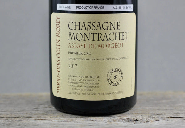 2017 Pierre-Yves Colin-Morey Chassagne Montrachet 1er Cru Abbaye de Morgeot Cuvée Clement & Emma - $400 + - 2017