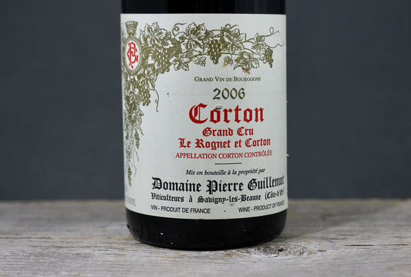 2006 Pierre Guillemot Corton Le Rognet et Corton